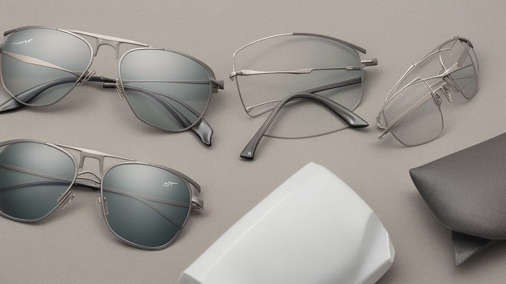 Top view of thin metal frames with -5.00 prescription lenses