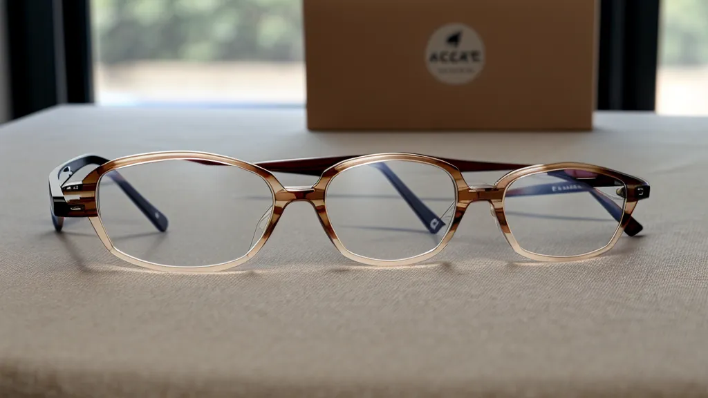 A hand holding prescription glasses to the light to check for lens clarity.