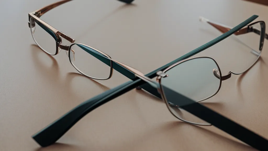 Measuring the vertical height of an eyeglass frame with a ruler.