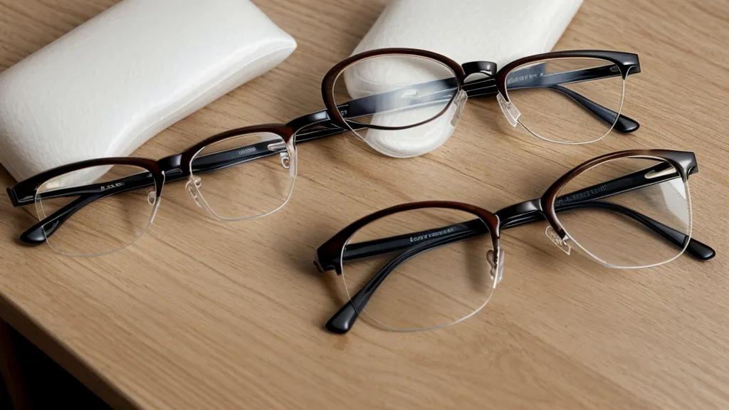 Side-by-side comparison of 1.50 index and 1.67 high-index eyeglass lenses.