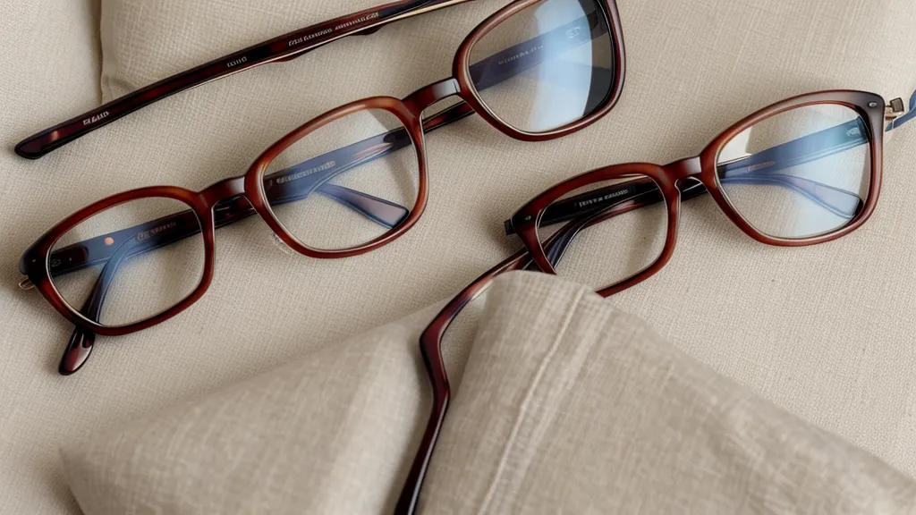 Measuring pupillary distance on a pair of glasses with a millimetric ruler.