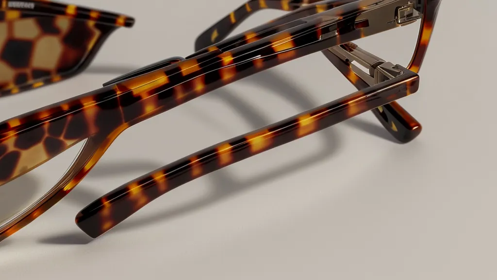 Digital calipers measuring the 5mm edge thickness of a prescription lens.