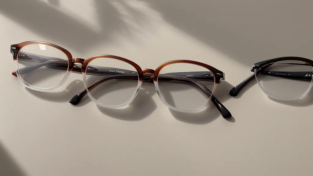 Side-by-side comparison of lens thickness in two different prescription frames