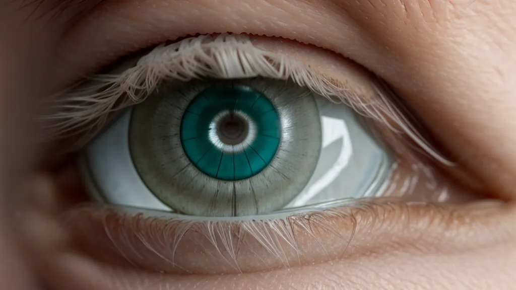 A daily contact lens held over its packaging with a prescription card nearby.