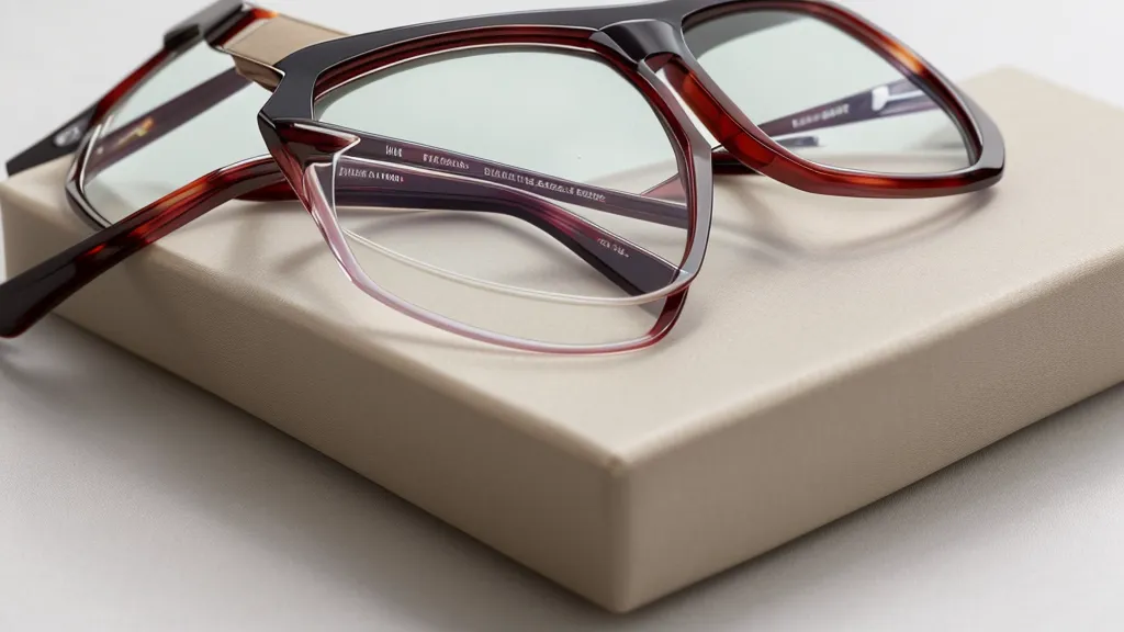 Close-up of 1.67 high-index lens thickness in a safety frame