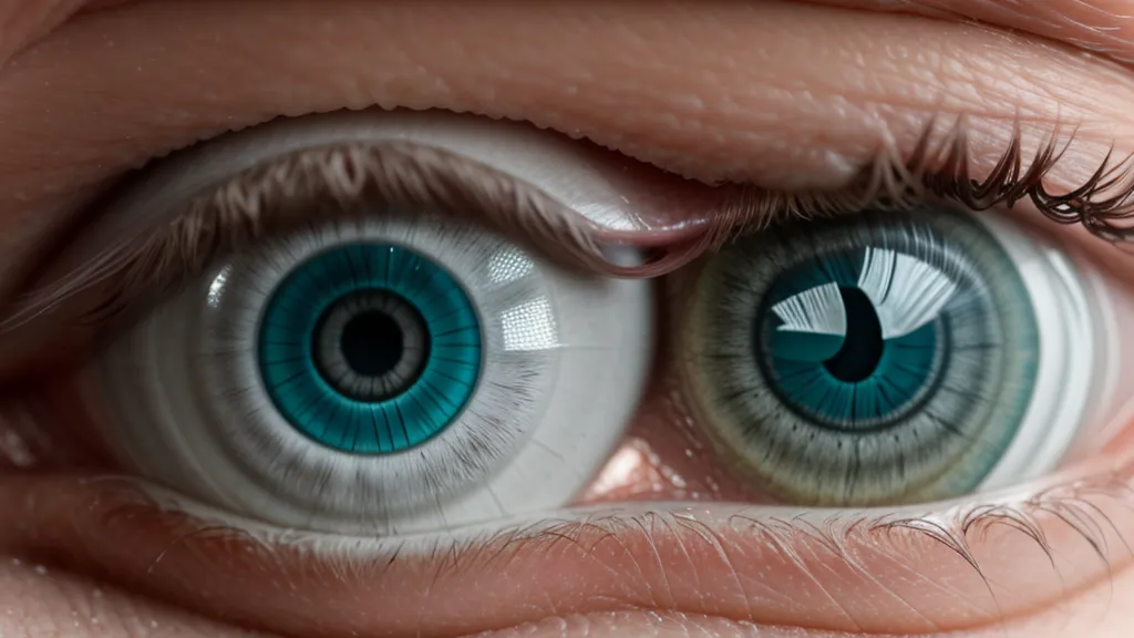 A clear toric contact lens held on a fingertip showing detail